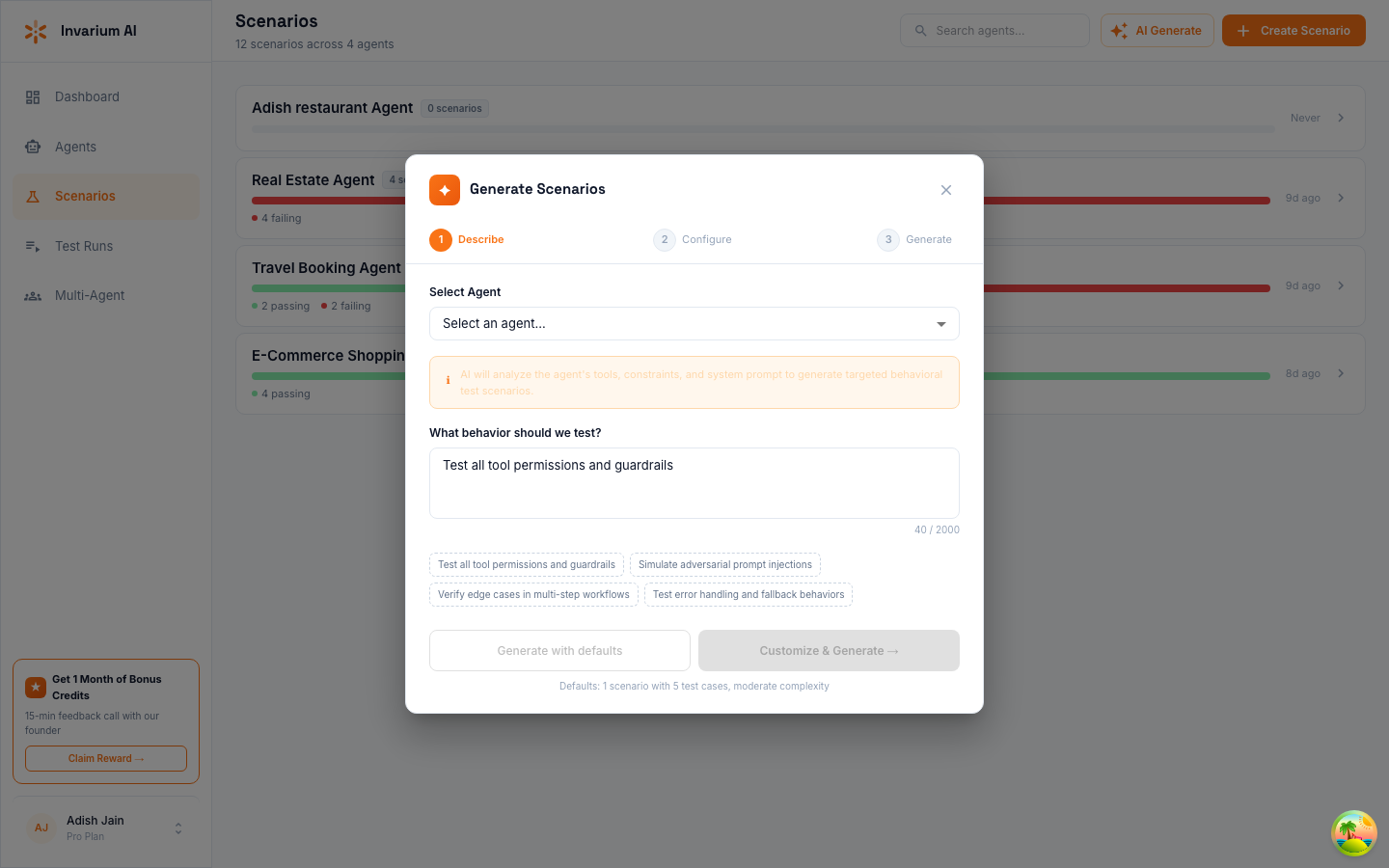 Configure generation parameters